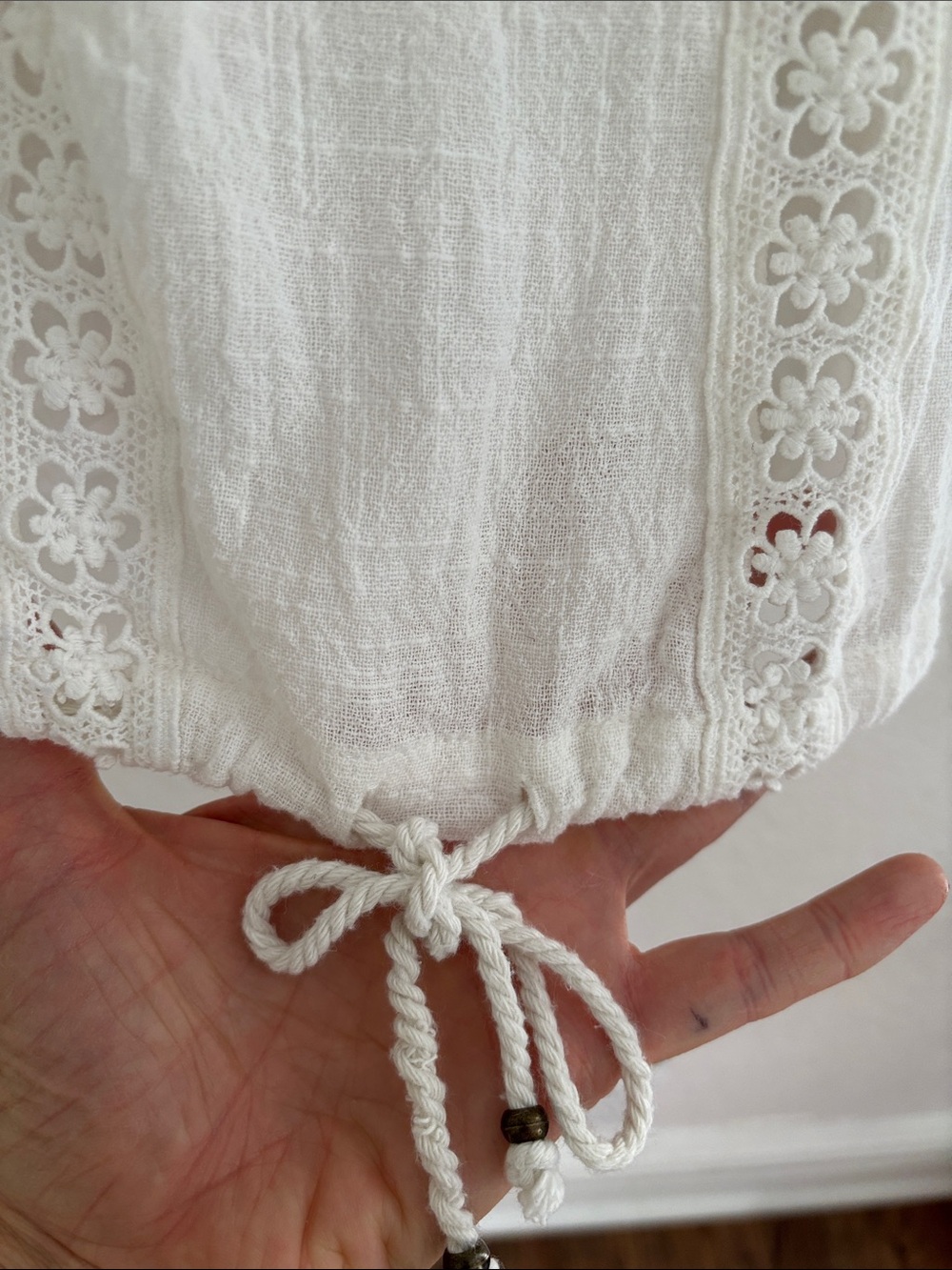 Nomad The Label Daisy Cotton Blouse Ivory Size 10 Lightweight Boho Beach - Picture 5 of 13